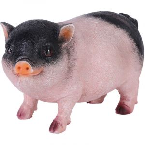 Figurine Mignonne de Cochon D&eacute;coratif Artificiel - Mod&egrave;le Animal R&eacute;sine pour D&eacute;coration Int&eacute;rieure et Bonsa&iuml; - Id&eacute;e Cadeau Original