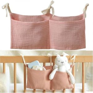 1 Pi&egrave;ces Suspendu Organisateur de Couches (Rose)，rangement suspendu lit bebe，organisateur lit bebe, Organiseur de lit suspendu pour b&eacute;b&eacute;，pour lit