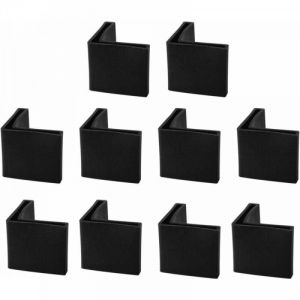 Noir 35mm x 35mm 10pcs Casquette Pieds Chaise Angle Fer Forme L Patin Meuble Table Embout Capouchon Corni&egrave;re Protection Plastique