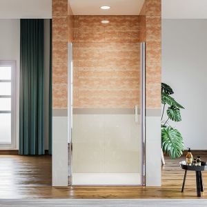 Sirhona - Porte de Douche pivotante extensible verre trempé de 6mm Porte étanche Cadre en alu 80x185 cm
