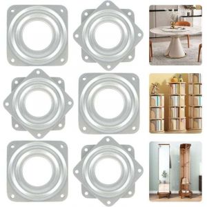 ZVD-Plateau Tournant à 360 Degrés 6 Pièces Plateau Tournant en Métal Plateau Tournant Plateau Tournant TV Plaque Tournante Carrée de 4 Plaque