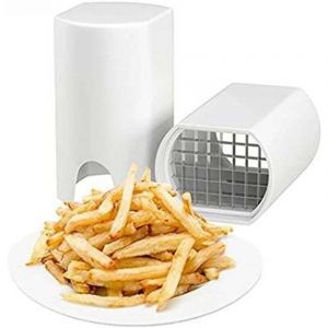 Coupe-frites/l&eacute;gumes professionnel tout-en-un avec grille de coupe, id&eacute;al pour les frites, les pommes de terre et les l&eacute;gumes (9,5 x 14 x 8 cm)