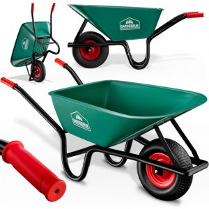 Gardebruk - Brouette 100L max. 250kg brouette jardin brouette de chantier jardinage chariot de transport roue gonflable