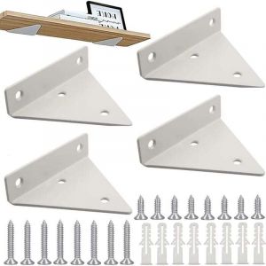 Supports &agrave; Tablettes Flottantes 4 Pi&egrave;ce Support D'&eacute;tag&egrave;re Support D'&eacute;tag&egrave;re en Triangle en M&eacute;tal Equerre Etagere Murale Support D&eacute;Tag&egrave;Re Murale