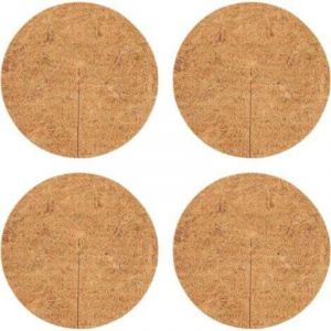 4 Pi&egrave;ces Disque de Protection Plante Toiled Paillage Coco Paillage Chanvre Tapis de Coco Plantes Noix De Coco Disque en Fibre De Coco Plantes