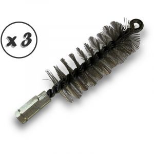 Lot de 3 Brosses &agrave; tube pro inox &oslash; 45 mm Raccord M12175 femelle Ame en acier torsad&eacute; Nettoyage brossage tube et canalisation Kibros 41SCI45x3