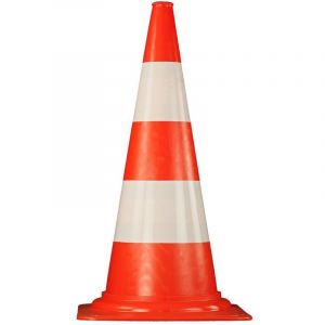 Novap - C&ocirc;ne de chantier pvc, 2 bandes blanches - 75 cm - 4 kg 3205008