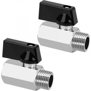 Robinet &agrave; Tournant Sph&eacute;rique en Laiton, 2 Pi&egrave;ces Compresseur D'air Robinet &agrave; Tournant Sph&eacute;rique 1/2" Femelle x 1/2" M&acirc;le, Vanne d'arr&ecirc;t pour Gaz,