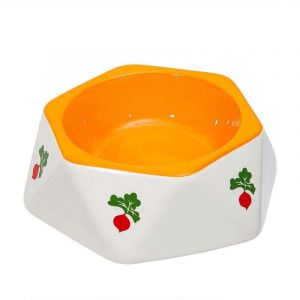 Bassin de nourriture pour lapin Fournitures pour animaux de compagnie Bol en c&eacute;ramique Mignon dessin anim&eacute; Carotte Lapin Bol d'alimentation pour lapin