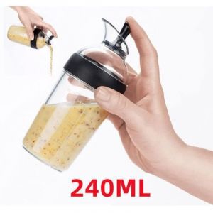Shaker &agrave; Vinaigrette,Jus de M&eacute;lange Bouteille,M&eacute;langeur &agrave; Vinaigrette,Sauce de soja M&eacute;langeur,pour Sauce,Cuisine,Sirop,Huile(240ML)