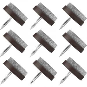 Patin Chaise a Clouer, 20 Pcs Clous Patins de Meuble, Patins Glisseurs Rond 27mm Tampon Chaise, Patins Meubles en Feutre Tampons pour Protection