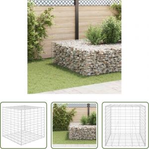Bordure de jardin - Lit sur&eacute;lev&eacute; cube &agrave; gabion Fil d'acier 60x60x60 cm