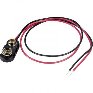 Tru Components - 18-0097 Connecteur clip pression 1x 6LR61 (9 v) raccordement par empreinte pile 9V (l x l x h) 24.5 x 11.8 x 7.3 mm X374901