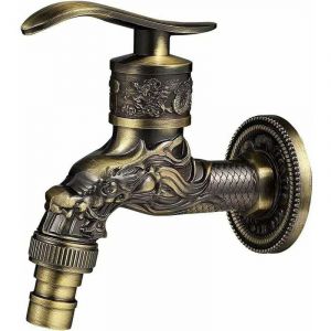 Tuserxln - Robinet Mural R&eacute;Tro en Laiton, Robinet Exterieur Jardin G1/2', Robinet en Laiton Antique, Robinet Mural Vintage, Antique Cuivre Dragon