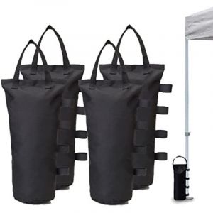 Lot De 4 Sacs De Lestage, Poids De Jambes Pour Tente Pop-Up, Poids De Tonnelle, Poids De Tonnelle, Lest&eacute; Pour Tonnelle, Parasol De Terrasse, Noir