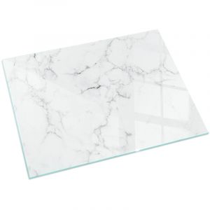 Plaque de protection de sol en verre tremp&eacute; pour chemin&eacute;e ou po&ecirc;le &agrave; bois pare-feu contre les &eacute;tincelles Motif marbr&eacute; avec veines 120x80 cm