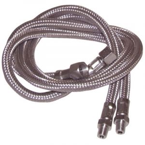 Deux flexibles fioul mâle 1/8' (5/10) x femelle 3/8' (12/17) droit Ø6 mm longueur 900 mm pour chaudière elco