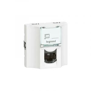 Legrand - 078623 Prise traversée rj45 Cat6 ftp 2mod Mosaic
