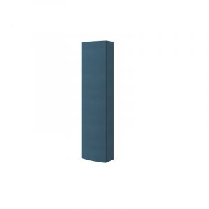 Colonne de salle de bain suspendue réversible 33x140 cm bleu pétrole avec une porte