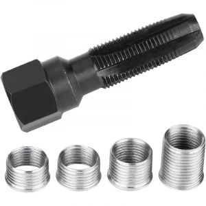 Kit de Réparation de Filetage de Bougie d'allumage m14x1.25, Réparation Filetage m14 avec 4 Accessoires Taraud,Réparation Filetage Bougies de