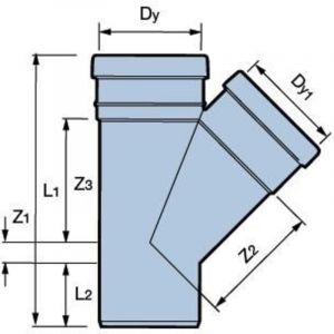 Té PVC 200x160/45 pour assainissement extérieur