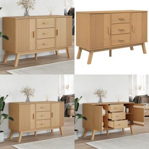 Buffet olden marron 114x43x73,5 cm bois massif de pin - Buffet - Armoire De Rangement - Meuble Tv - Mobilier Scandinave - Meuble Entrée - Home &