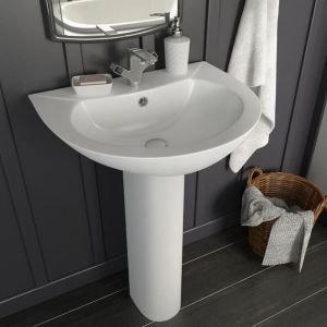 Vasque à poser Lavabo Évier à poser Bac à laver autoportant avec socle Céramique Blanc 520x440x190 mm CVW76784