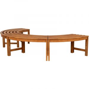 Banc d'arbre Male semi-circulaire sans dossier 250 cm Teck