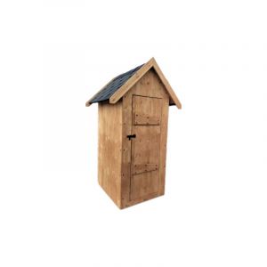 Abri de jardin wc sec ou toilettes sèches, artisanal 1,40m², 0,90m (1,10m au plus large) x 1,30m x H 2,29m, livré monté