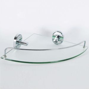 Tag&egrave;re d'angle 52020 pour rangement de douche en verre, &eacute;tag&egrave;re triangulaire pour salle de bain - - Ymyny