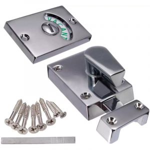 Cyslmuk - 1PC Verrou de porte avec indicateur d'occupation, pêne dormant vide/engagé pour salle de bain wc toilettes publiques (nickel satiné)
