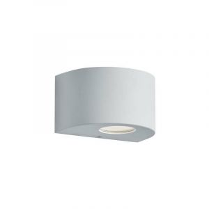 Applique LED extérieure en forme de demi-lune blanche avec diffuseurs interchangeables de 15 cm de long.