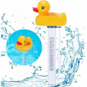 Gotrays - Thermomètre de piscine flottant, Duck shrenfox thermomètre de piscine, canard thermomètre d'eau incassable avec corde thermomètre flottant