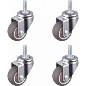 Roulette Pivotante Robuste en Caoutchouc &agrave; Tige Filet&eacute;e Roulettes Chaise Replacement Roulette Mini Roulettes pour Meubles Roulettes Filet&eacute;es Robustes