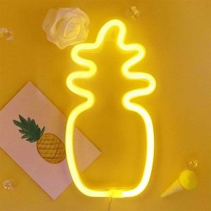 Fei Yu - Ananas blanc chaud Néon Ananas Nuit Décor PineaPôle batterie légère ou usb Nuit Powered Lumière Décoration d'intérieur Idéal pour Chambre