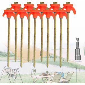 10 Pi&egrave;ces Piquets de Tente 21 cm Sardines de Fixation Jardin Piquet Tente Sardine Tente Piquets de Tente Robustes pour Camping Randonn&eacute;e Voyage P&ecirc;che