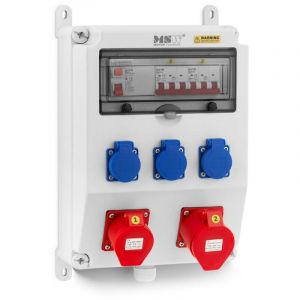 MSW - Coffret de chantier 3 Schuko 2 cee Disjoncteur différentiel 2 disjoncteurs