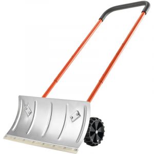 Mophorn Pelle &agrave; neige sur roues, 61 cm, outil de d&eacute;neigement avec lame orientable, manche ajustable &agrave; 90&deg;, pelle m&eacute;tallique pratique pour le