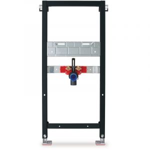 DURAVIT - B&acirc;ti-support mural pour lavabo, &eacute;vier & vasque suspendu, profondeur & hauteur r&eacute;glables, 50x9-24,4x50-74cm (LxPxH) - Durasystem