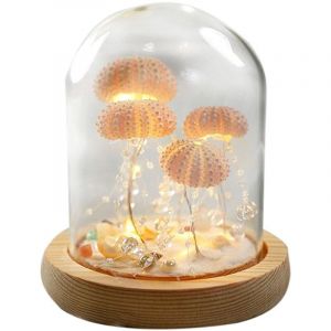 Feiyue - Veilleuse en coquillage de méduse fabriquée à la main, lampe coquillage parfaite, cadeau idéal pour le 1er trimestre