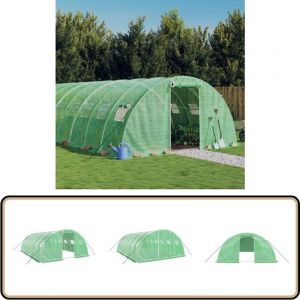 Vidaxl - Serre avec cadre en acier vert 24 m&sup2; 6x4x2 m - Serre De Jardin - Serre Verte - Abri Jardin - Tunnel De Jardin - Protection Plante