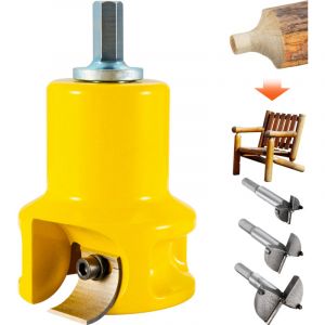 VEVOR Embouts a Tenonner 38 mm Tenons a Epaules Coniques en Aluminium et Acier Coupe-tenon avec Lames Courbees Kit de Demarrage pour Construction des