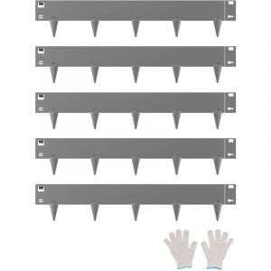 VEVOR Bordure de Jardin en Acier, Lot de 5, Bordures Paysageres en Metal, 990x181 mm, Resistante a Rouille, Installation Simple, Bandes Pliables pour
