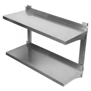 &Eacute;tag&egrave;re Murale En Inox 2 &Eacute;tag&egrave;res R&eacute;glable en Hauteur 80X30cm &Eacute;tag&egrave;re de Cuisine
