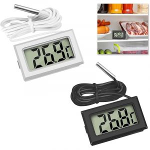 2 Pi&egrave;ces Digital LCD Thermom&egrave;tre, Temperature Num&eacute;rique avec &Eacute;cran LCD, Thermometre Frigo, Sonde Temperature Digital, Thermom&egrave;tre R&eacute;frig&eacute;rateur