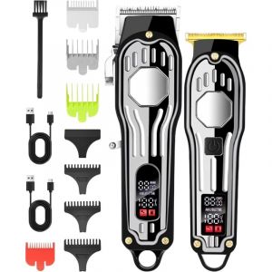 Tondeuse Cheveux Hommes Professionnel, Tondeuse Barbe et Cheveux Homme, Kit Tondeuse et T-lames Trimmer Homme, Tondeuse &agrave; Cheveux &Eacute;lectrique IPX7