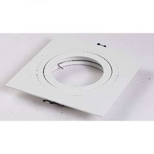 Ecolux - Support AR111 spot carr&eacute; encastrable orientable Blanc