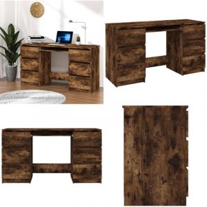 Vidaxl - Bureau Ch&ecirc;ne fum&eacute; 140x50x77 cm Bois d'ing&eacute;nierie - Bureau - Meuble De Bureau - Bureau Informatique - Bureau D'&eacute;tude - Bois D'ing&eacute;nierie