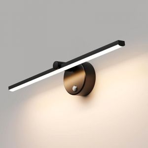 41cm, Noir Lampes pour Miroir LED Dimmable avec Interrupteur, Applique Salle de Bain Rotative &agrave; 300&deg; LED 4000K Lampe Miroir Salle de Bain pour