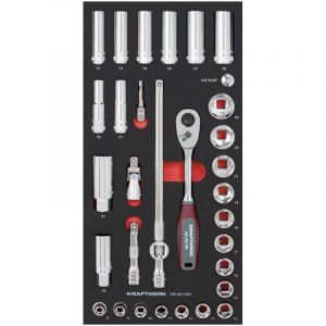 Jeu de douilles 3/8' 32 pi&egrave;ces 20x40 Insert - Kraftwerk